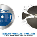 Evolution 255mm Mild Steel Cutting 52T TCT Mitre Saw Blade