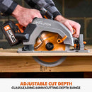 Evolution R185CCS-Li Cordless, Brushless 18v Li-Ion EXT Circular Saw With 185mm TCT Multi-Material Cutting Blade