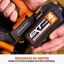 Evolution R185CCSX-Li Cordless, Brushless 18v Li-Ion EXT, Track Compatible Circular Saw With 185mm TCT Multi-Material Cutting Blade