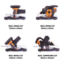 Evolution R210CMS - 210mm Compound Mitre Saw With TCT Multi-Material Cutting Blade - Evolution Power Tools UK