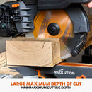 Evolution R255SMS-DB-Li Cordless 36V Li-Ion EXT Double Bevel Sliding Mitre Saw With 255mm Multi-Material Cutting Blade