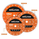 Evolution 230mm Segmented Edge, 22.2mm Bore, Heavy Duty Diamond Demolition Disc Cutter Blade - Evolution Power Tools UK