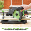 Evolution F210CMS 210mm Compound Mitre Saw With TCT Multi-Material Cutting Blade (230v) - Evolution Power Tools UK