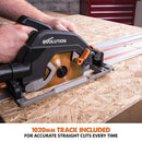 Evolution R185CCSX 185mm Circular Saw with 1020mm Track and TCT Multi-Material Cutting Blade - Evolution Power Tools UK