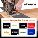 Evolution R185CCSX 185mm Circular Saw with 1020mm Track and TCT Multi-Material Cutting Blade - Evolution Power Tools UK