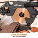 Evolution R185SMS+ 185mm Sliding Mitre Saw With TCT Multi-Material Cutting Blade (230V) - Evolution Power Tools UK