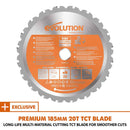 Evolution R185SMS+ 185mm Sliding Mitre Saw With TCT Multi-Material Cutting Blade (230V) - Evolution Power Tools UK