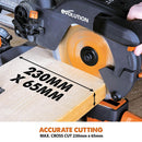 Evolution R210SMS+ 210mm Sliding Mitre Saw With TCT Multi-Material Cutting Blade - Evolution Power Tools UK
