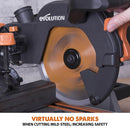 Evolution R210SMS+ 210mm Sliding Mitre Saw With TCT Multi-Material Cutting Blade - Evolution Power Tools UK