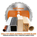 Evolution R210SMS-300+ Sliding Mitre Saw With TCT Multi-Material Cutting Blade - Evolution Power Tools UK
