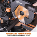 Evolution R255SMS+ - 255mm Sliding Mitre Saw With TCT Multi-Material Cutting Blade - Evolution Power Tools UK