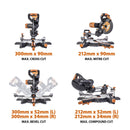 Evolution R255SMS-DB+ 255mm Double Bevel Sliding Mitre Saw With TCT Multi-Material Cutting Blade - Evolution Power Tools UK