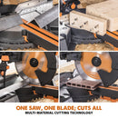 Evolution R255SMS-DB+ 255mm Double Bevel Sliding Mitre Saw With TCT Multi-Material Cutting Blade - Evolution Power Tools UK