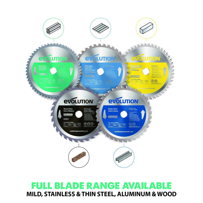 Evolution 180mm Aluminium Cutting 54T Blade - Evolution Power Tools UK