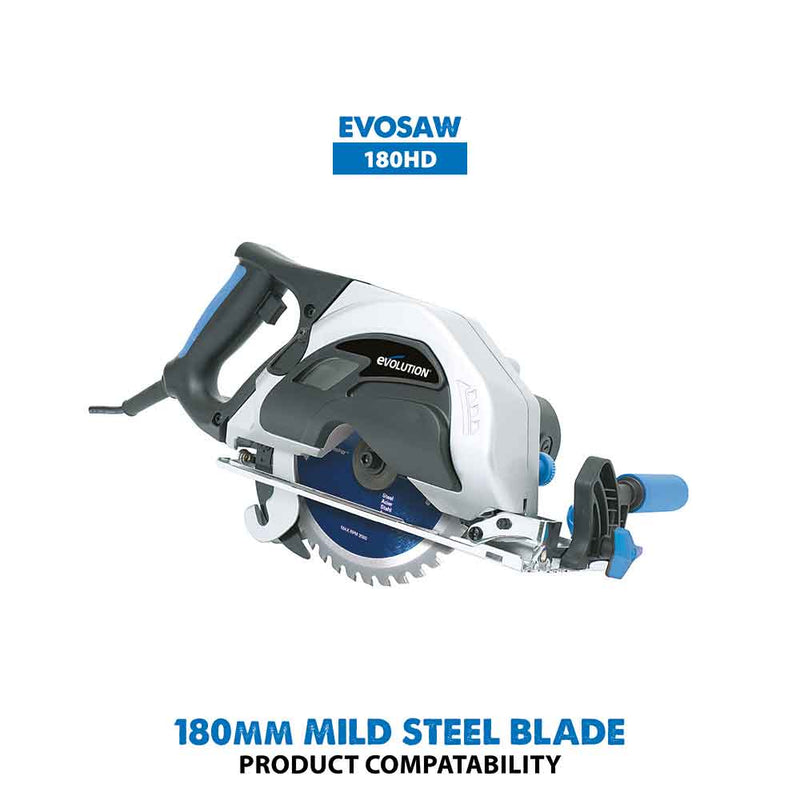 Evolution 180mm Mild Steel Cutting 36T Blade (For Circular Saws & Chop Saws Only) - Evolution Power Tools UK