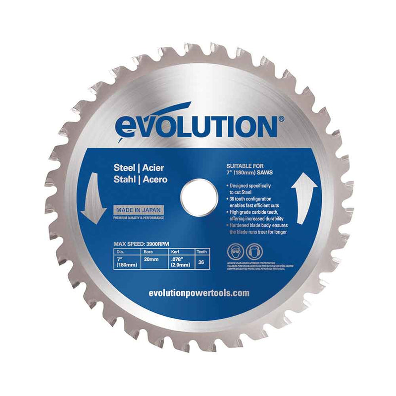 Evolution 180mm Mild Steel Cutting 36T TCT Circular Saw Blade