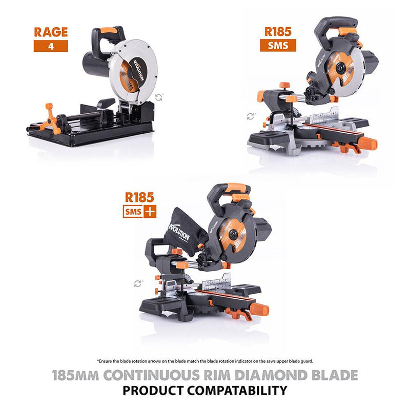 Evolution 185mm Diamond Blade (For Mitre Saws Only) - Evolution Power Tools UK