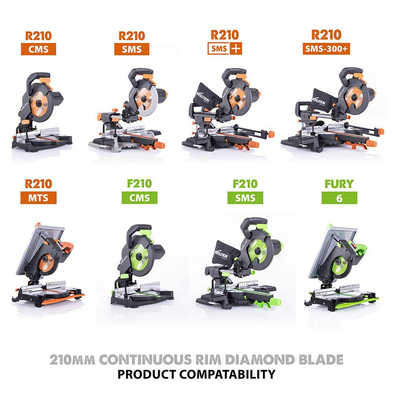 Evolution 210mm Diamond Blade - Evolution Power Tools UK