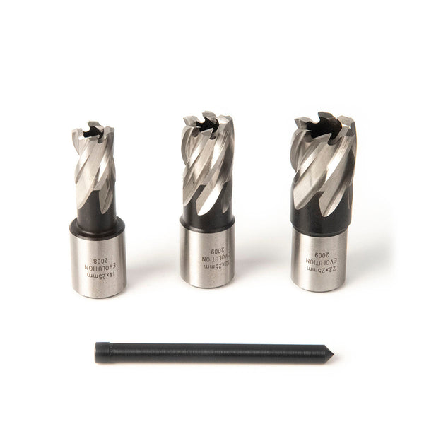 Evolution Cyclone 3-Piece Annular Mag Drill Cutter Kit (25mm depth)
