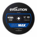 Evolution EVOMAX 355mm Mild Steel Cutting 80T Cermet Chop Saw Blade