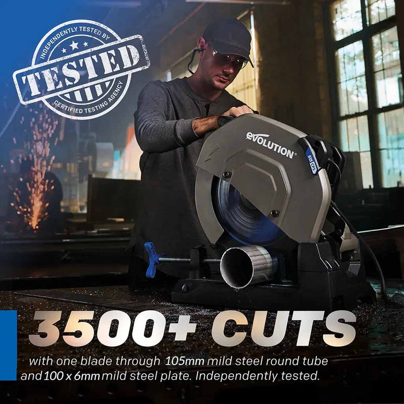 Evolution EVOMAX 355mm Mild Steel Cutting 80T Cermet Chop Saw Blade