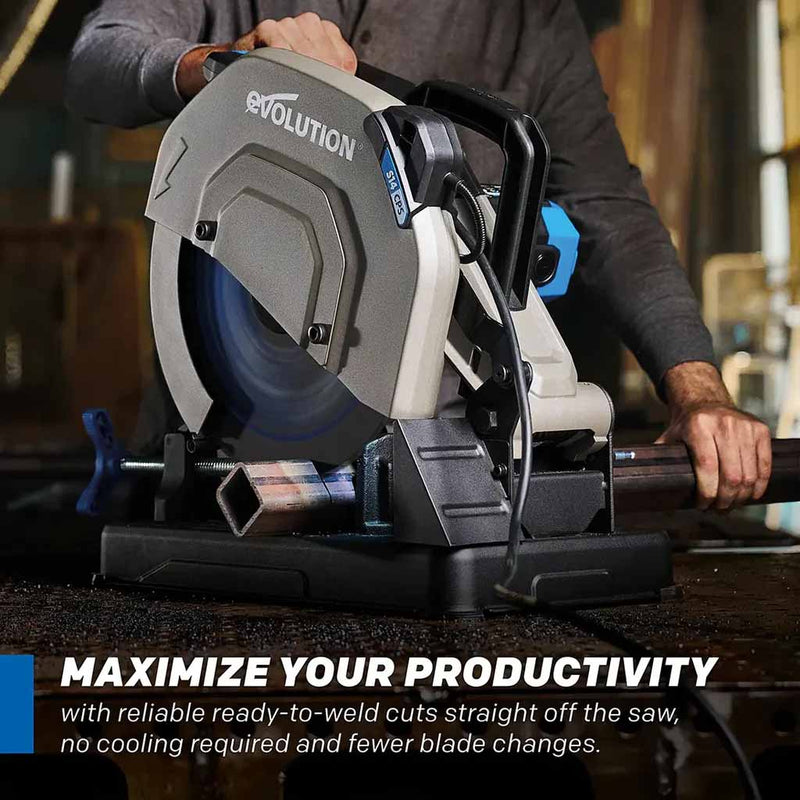 Evolution EVOMAX 355mm Mild Steel Cutting 80T Cermet Chop Saw Blade