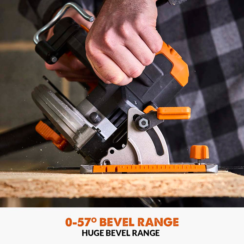 Evolution R185CCS-Li Cordless, Brushless 18v Li-Ion EXT Circular Saw With 185mm TCT Multi-Material Cutting Blade