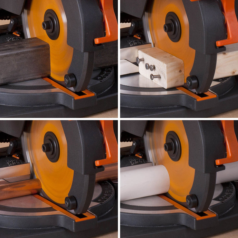 Evolution R210CMS - 210mm Compound Mitre Saw With TCT Multi-Material Cutting Blade - Evolution Power Tools UK