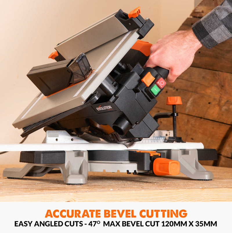 Evolution R210MTS-G2 (230V) Mitre/Table Saw With 210mm Multi-Material Cutting Blade