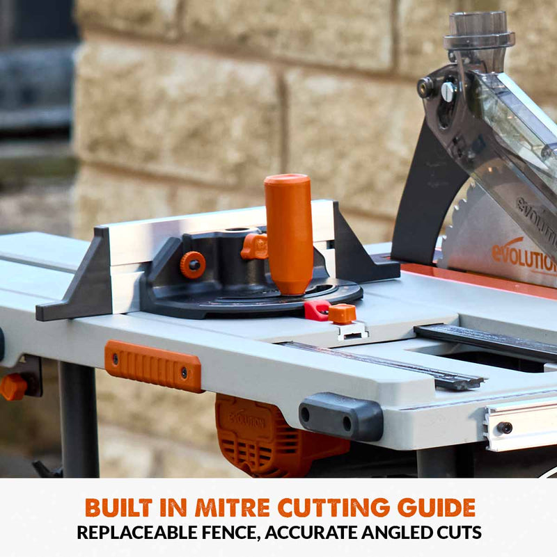 Evolution R255TBL (230V) Table Saw With 255mm Multi-Material Cutting Blade