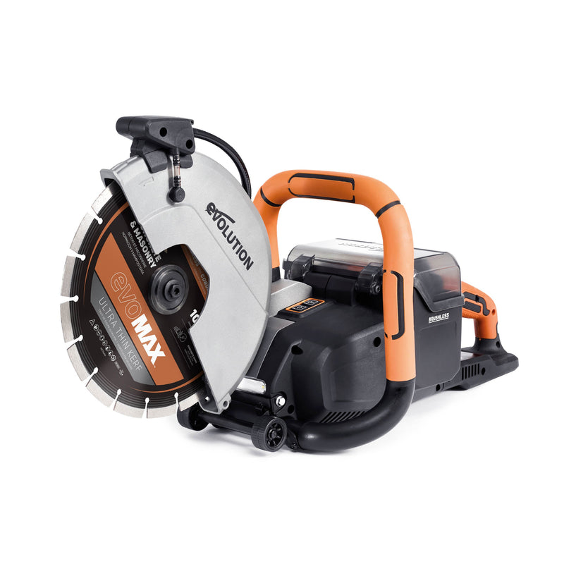 Evolution R260DCT-Li Cordless Disc Cutter / Concrete Saw With Automatic Water-Fed Dust Suppression and 260mm Premium Thin Kerf Diamond Blade