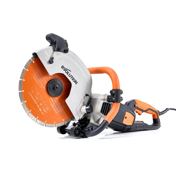 Evolution R300DCT+ Electric Disc Cutter/Concrete Saw With Water Dust Suppression and 300mm Premium Diamond Blade