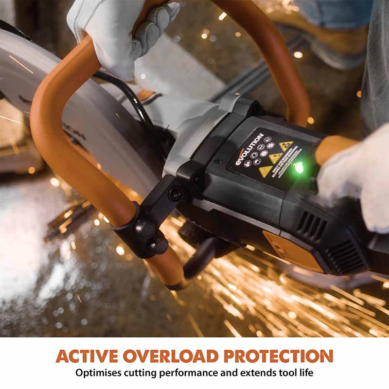 Evolution R350DCT  Electric Disc Cutter/Concrete Saw With Water Dust Suppression and 350mm Premium Diamond Blade