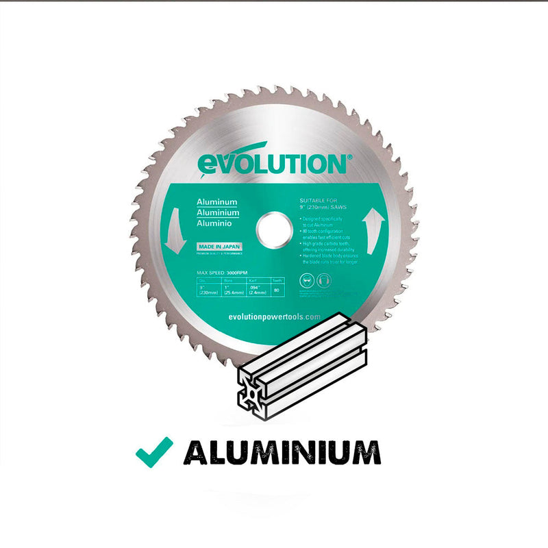 Evolution 210mm Aluminium Cutting 60T TCT Circular Saw Blade