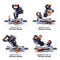 Evolution Cordless R185SMS-Li 185mm Sliding Mitre Saw 18v Li-Ion EXT Inc Multi-Material Blade - Evolution Power Tools UK