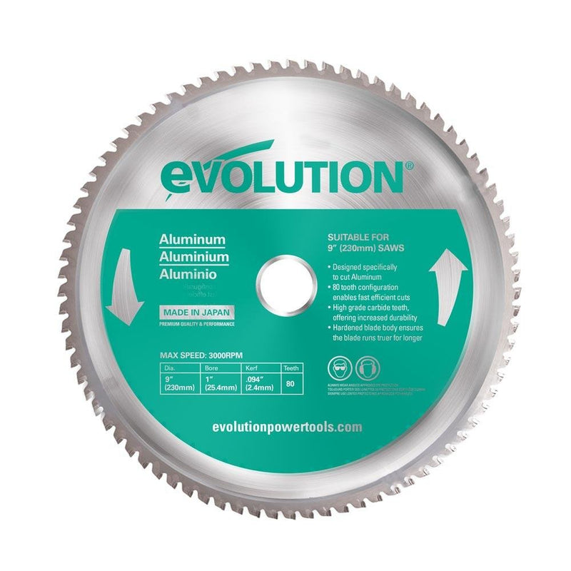 Evolution 230mm Aluminium Cutting 80T TCT Circular Saw Blade