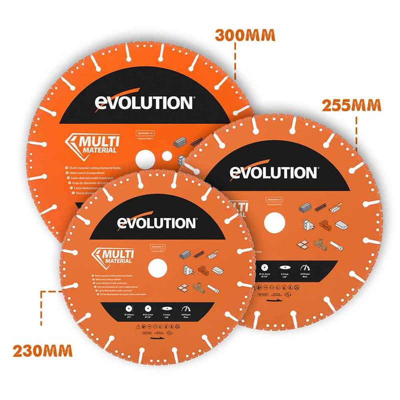 Evolution 230mm Segmented Edge, 22.2mm Bore, Heavy Duty Diamond Demolition Disc Cutter Blade - Evolution Power Tools UK