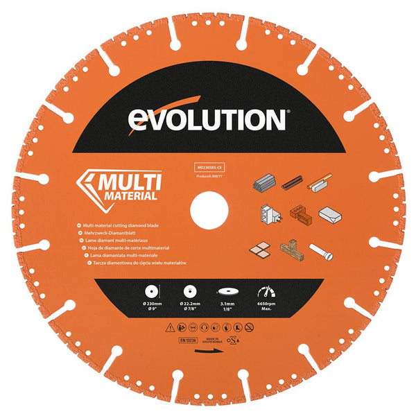 Evolution 230mm Segmented Edge Diamond Disc Cutter Blade