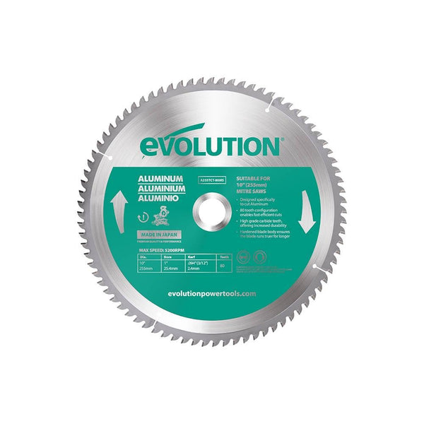 Evolution 255mm Aluminium Cutting 80T TCT Blade