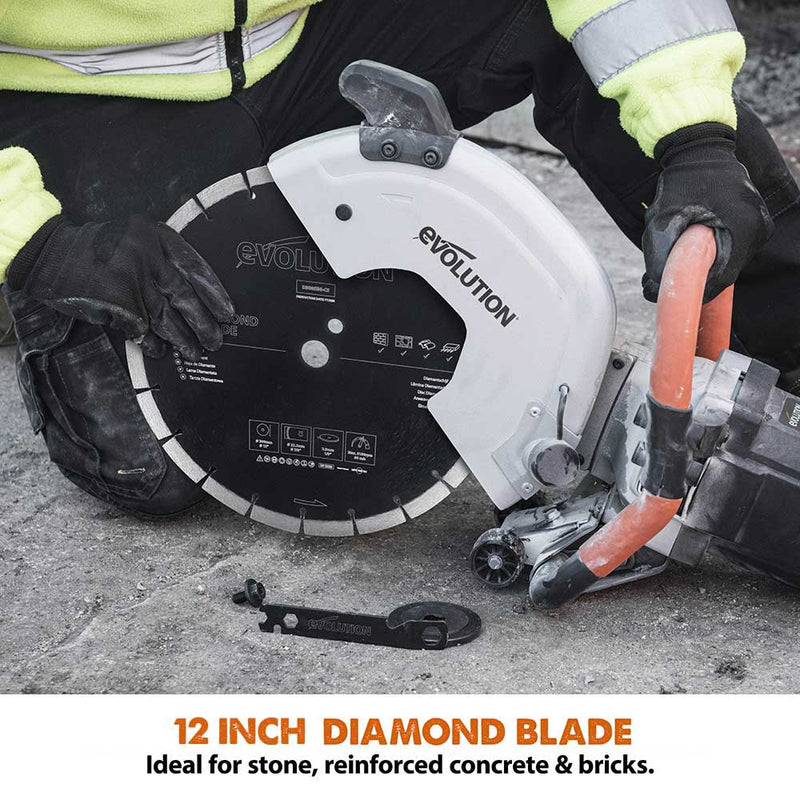 Evolution 300mm Segmented Edge, 22.2mm Bore, Concrete, Stone, Brick Cutting Diamond Blade - Evolution Power Tools UK