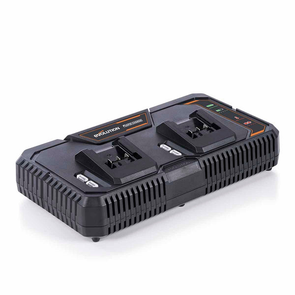Evolution Cordless 18v EXT Li-Ion Dual Port Fast Charger - Evolution Power Tools UK