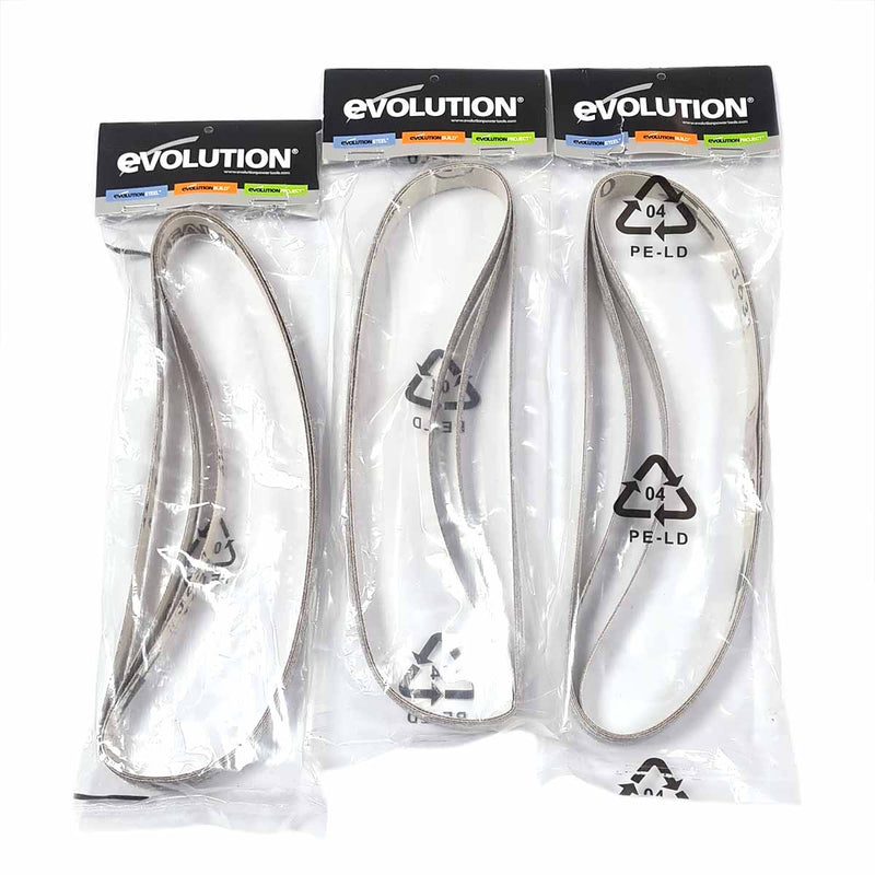 Evolution Precision File Sander Belts 3x3 Multipack (457mm) - Evolution Power Tools UK