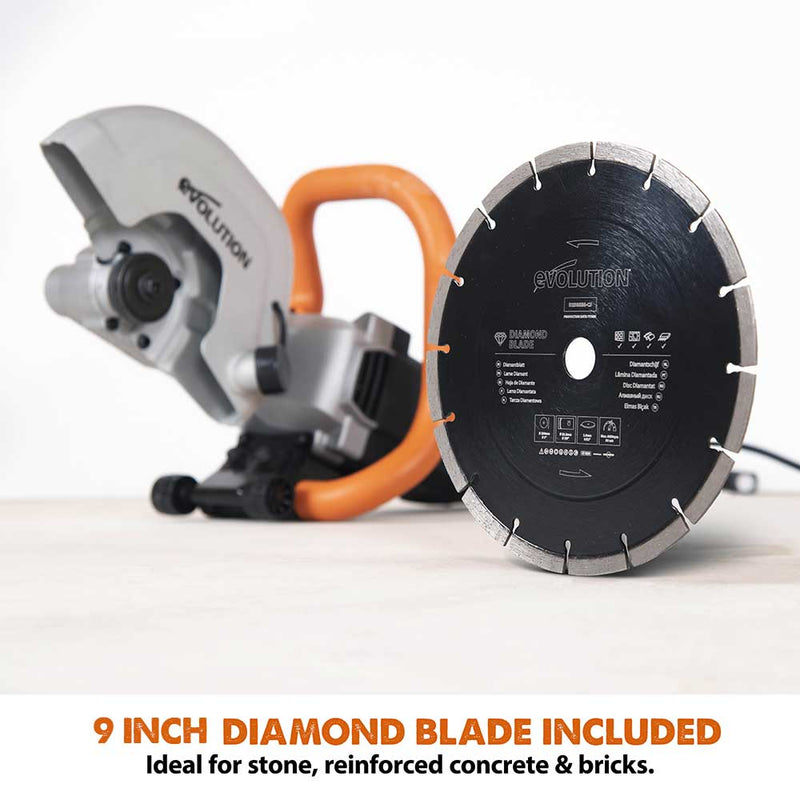 Evolution R230DCT 230mm 9" Electric Disc Cutter Concrete Saw with Diamond Blade - Evolution Power Tools UK