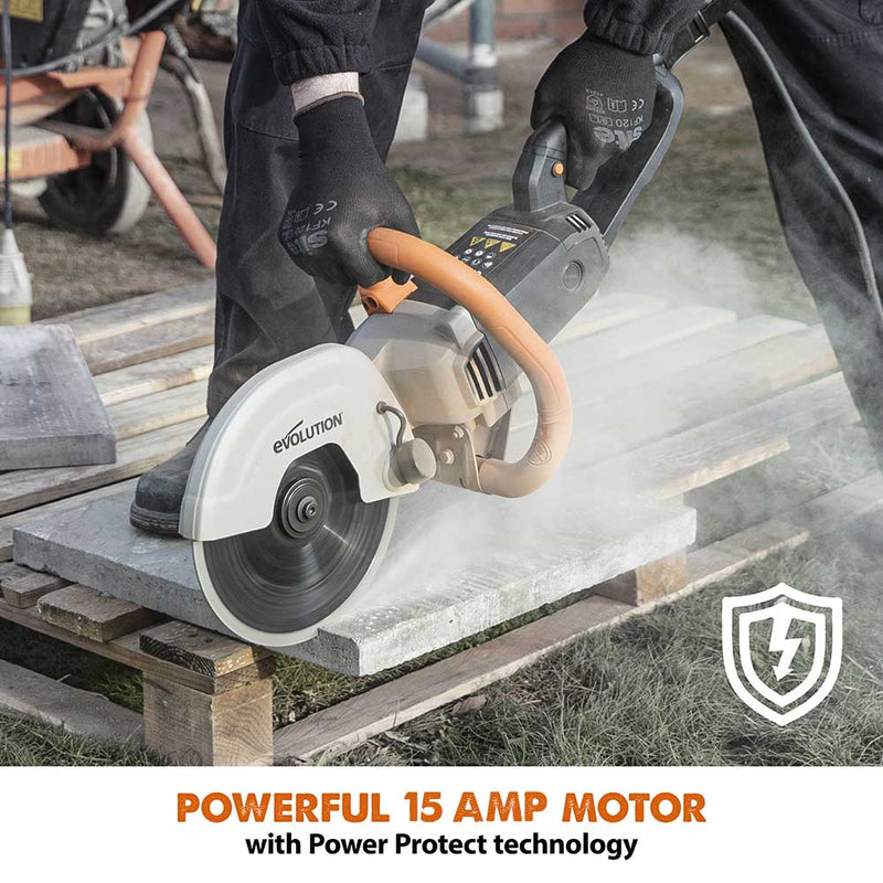 Evolution R230DCT 230mm 9" Electric Disc Cutter Concrete Saw with Diamond Blade - Evolution Power Tools UK