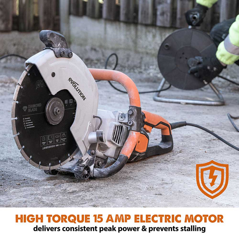Evolution R300DCT 300mm 12" Electric Disc Cutter, Concrete Saw, with Diamond Blade - Evolution Power Tools UK