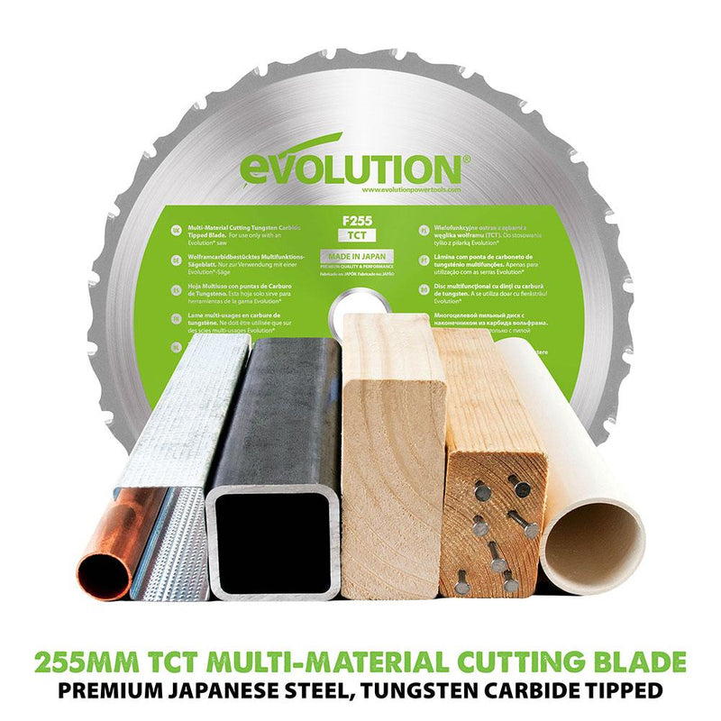 Evolution FURY5-S 255mm Table Saw With TCT Multi-Material Cutting Blade (230v) - Evolution Power Tools UK