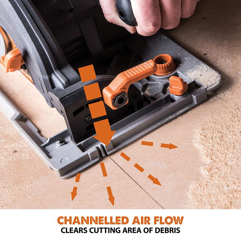 Evolution R185CCSX 185mm Circular Saw with 1020mm Track and TCT Multi-Material Cutting Blade - Evolution Power Tools UK