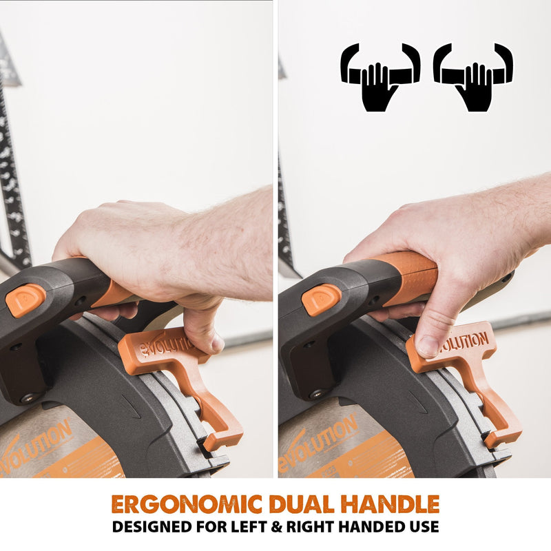 Evolution R255SMS-DB+ 255mm Double Bevel Sliding Mitre Saw With TCT Multi-Material Cutting Blade - Evolution Power Tools UK